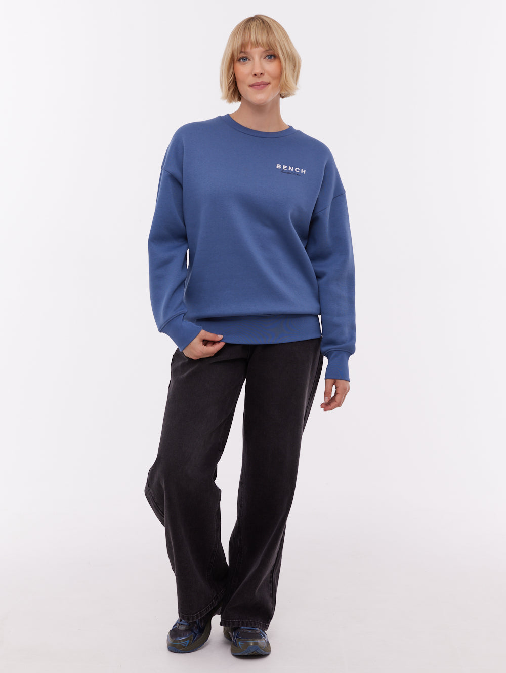 Gerna Back Print Crew Neck - Blue
