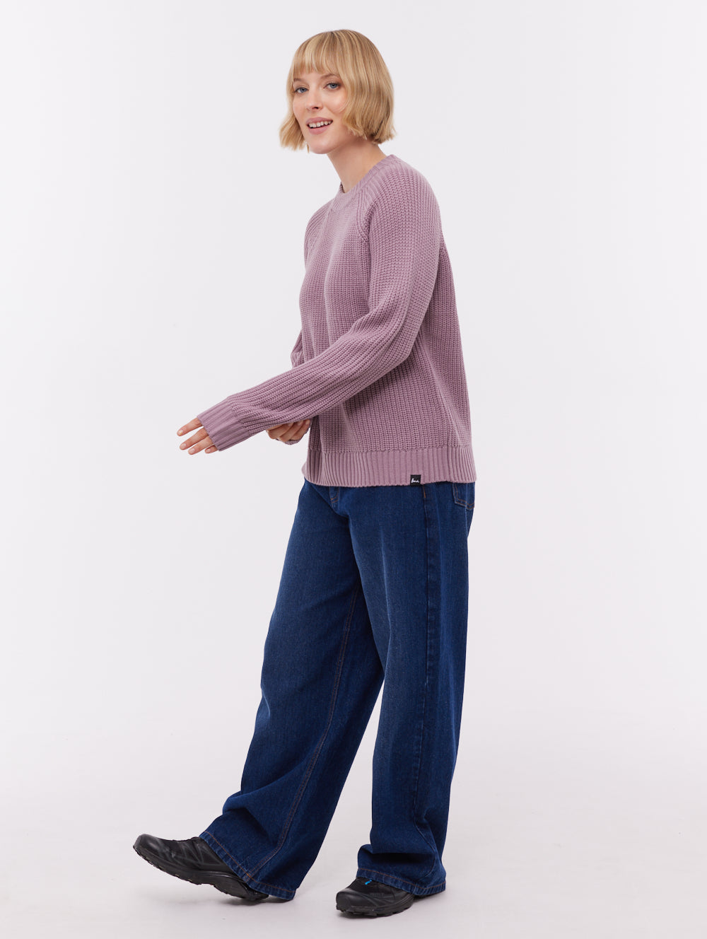 Georgiana Purple PU054 Knit Crews Raglan Jumper Shot 2