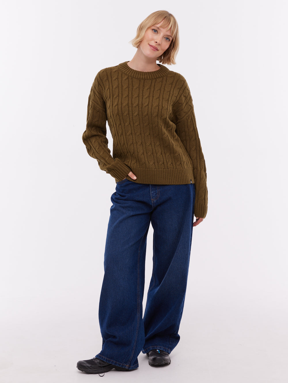 Chanice Cable Knit Sweater - Green