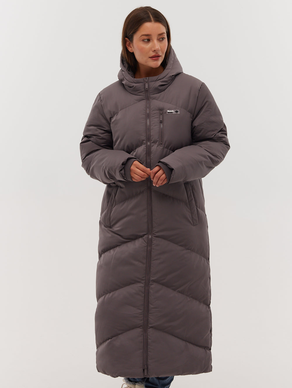 Eloraina Chevron Puffer Parka- Grey