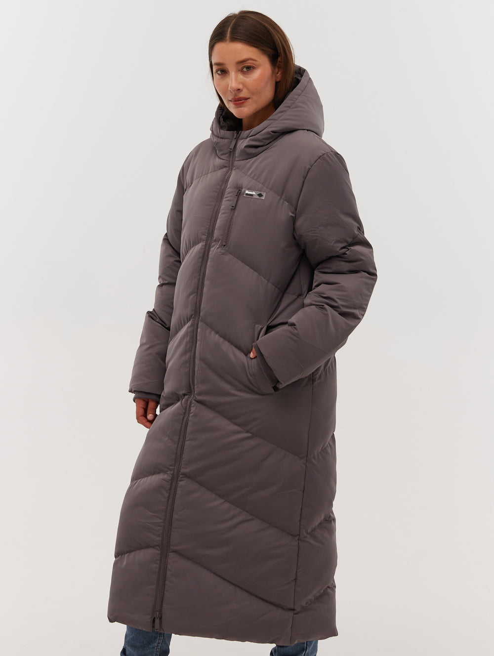 Eloraina Chevron Puffer Parka- Grey