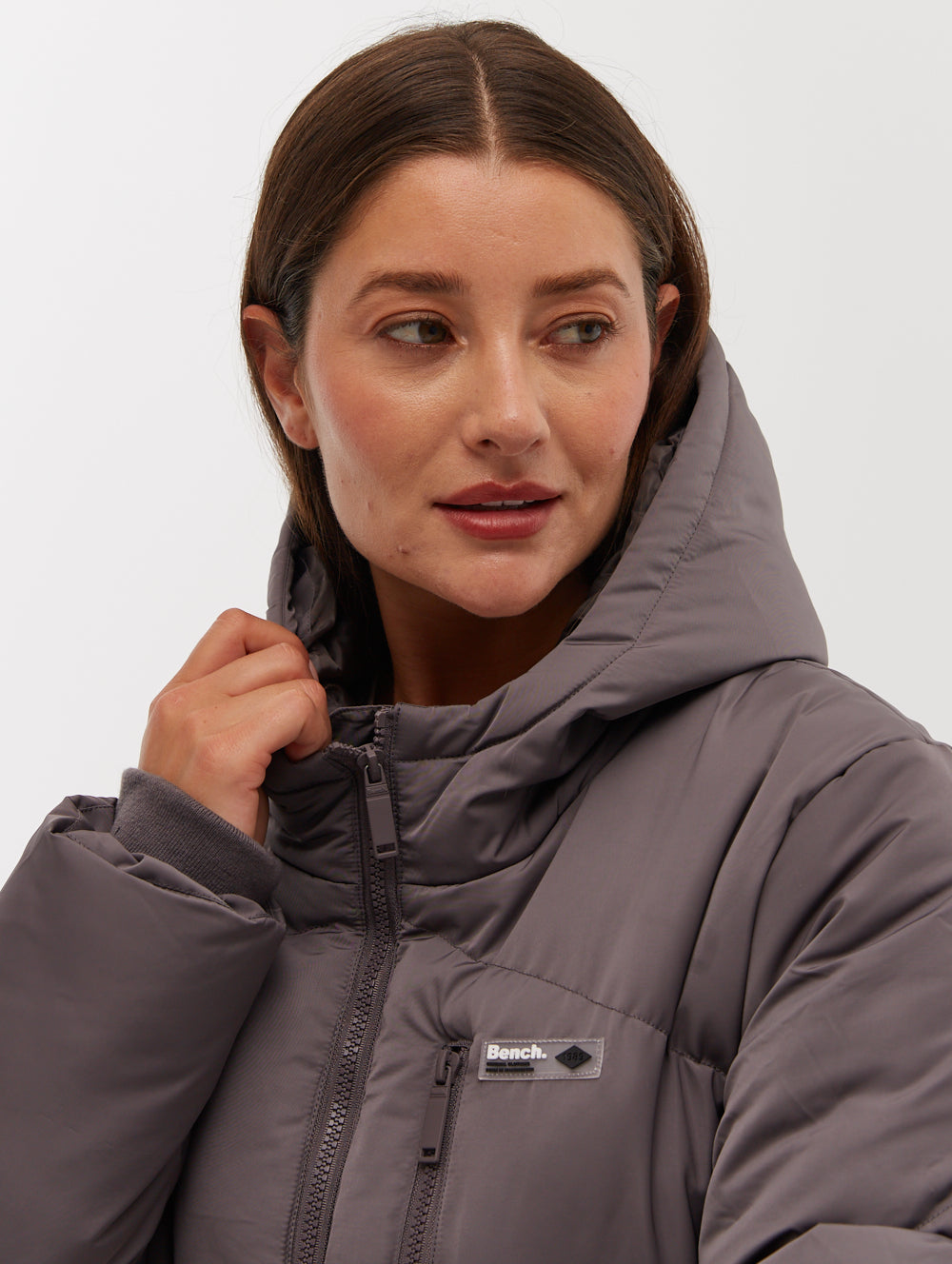 Eloraina Chevron Puffer Parka- Grey
