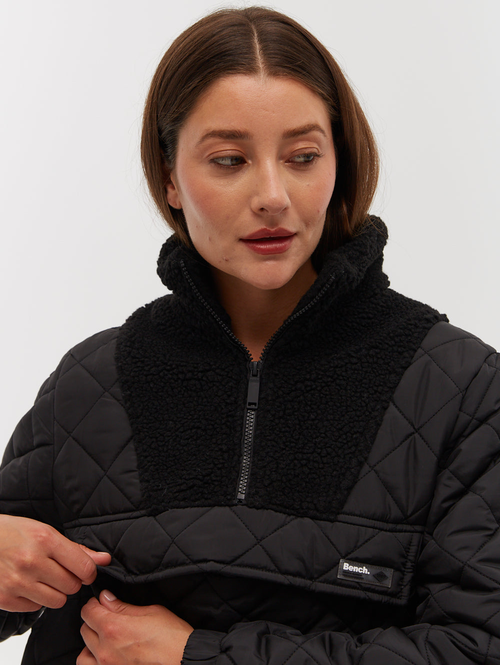 CHEL Black Outerwear 1/4 Zip Pullovers Shot 1