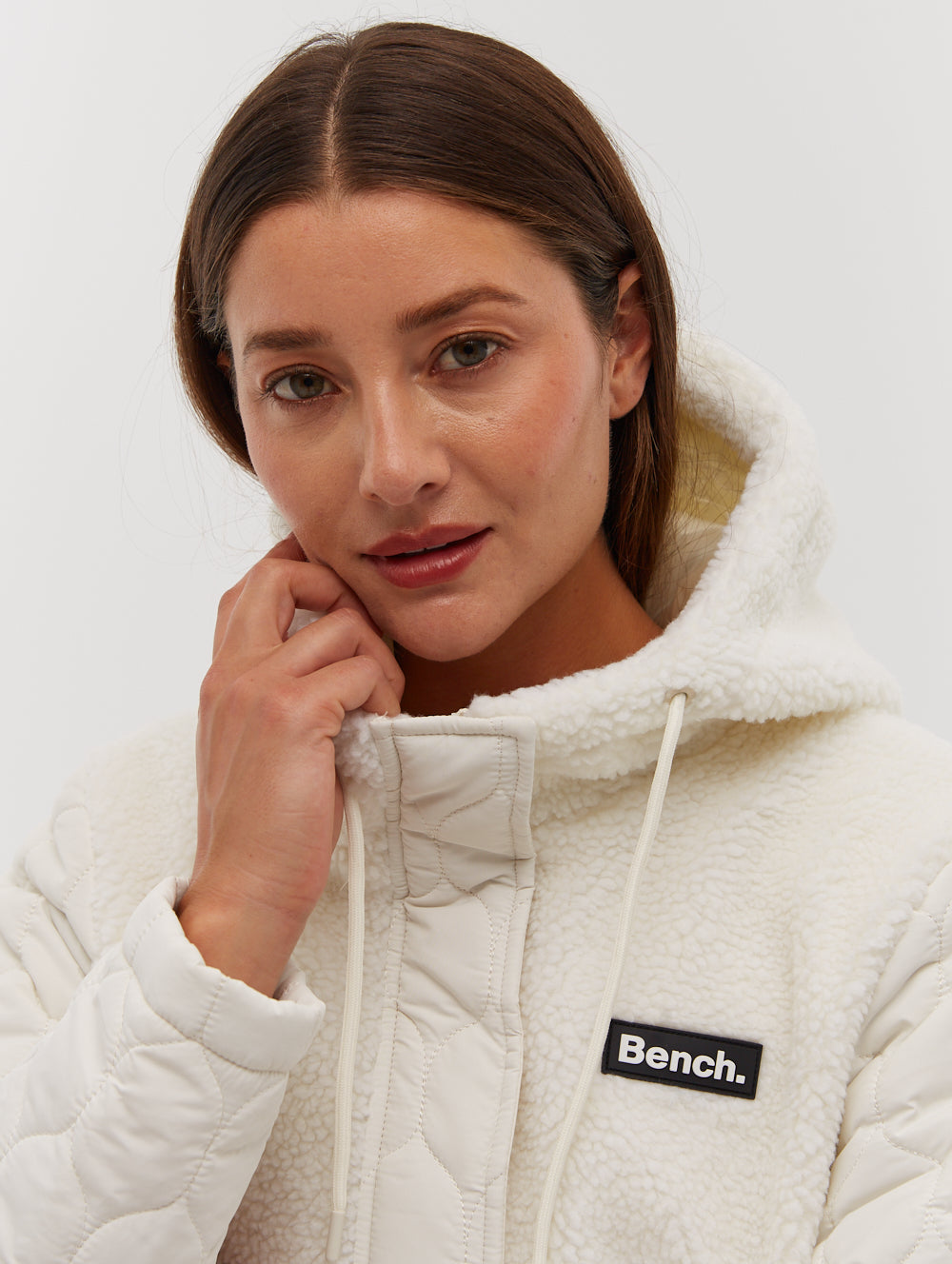LELAH White Outerwear Jackets Long Sherpa Shot 2