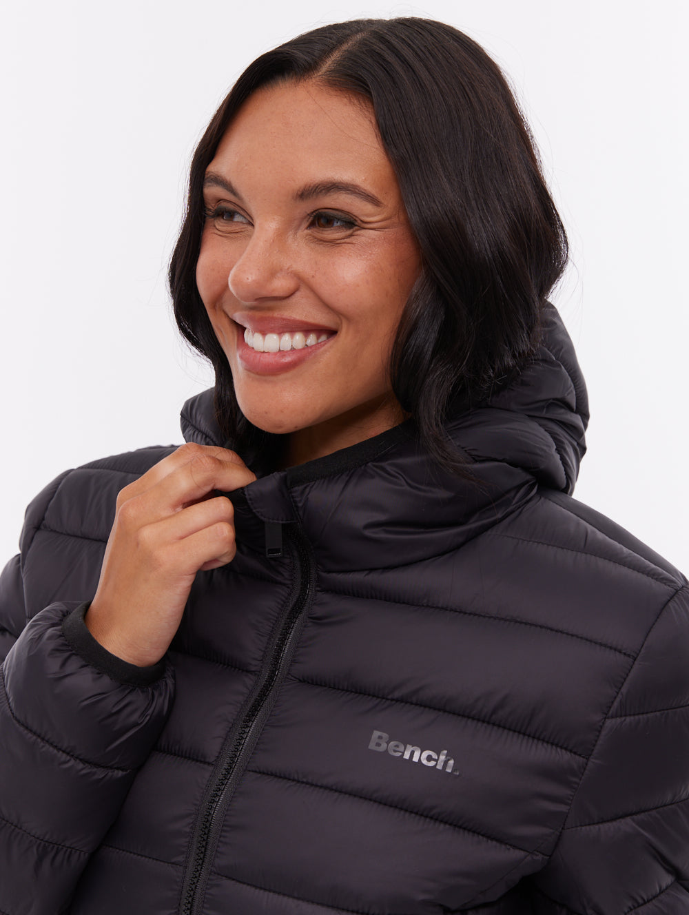 Nella Hooded Maxi Puffer Jacket - Black