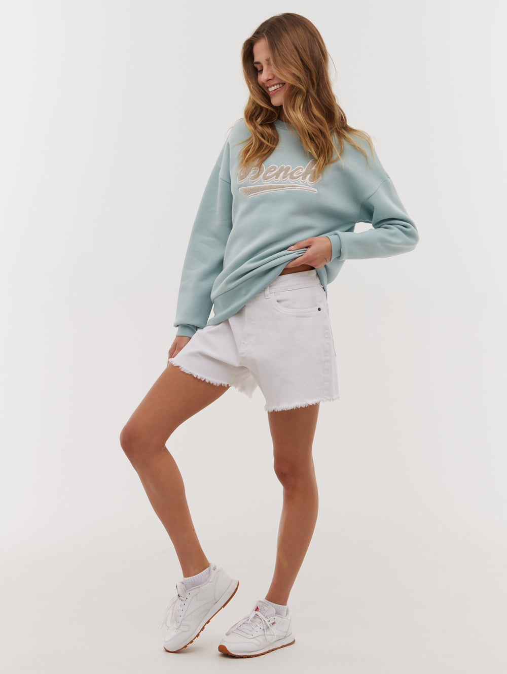 Kaylie White Shorts Denim Shot 1