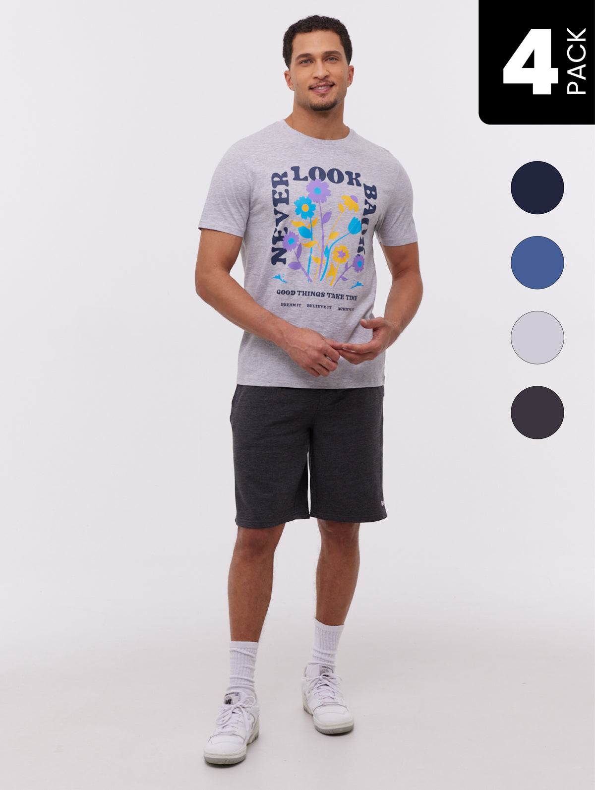 Baveri Graphic T-Shirt & Shorts 4-Pack