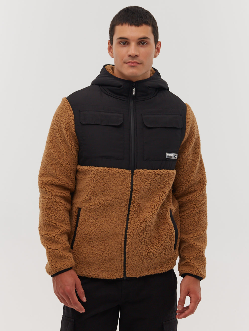 Blankor Quilted Yoke Zip-Up Sherpa