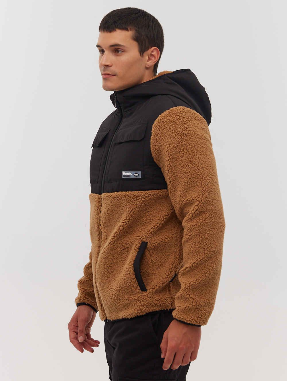 Blankor Quilted Yoke Zip-Up Sherpa