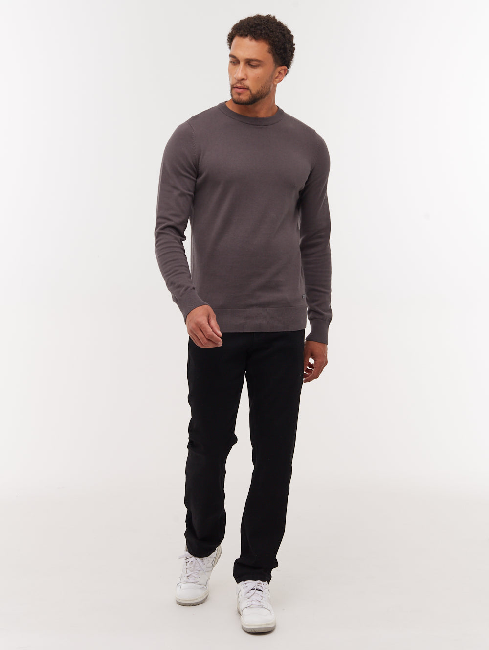 Vietro Grey GY028 Knit Crews Fine Gauge  Shot 1