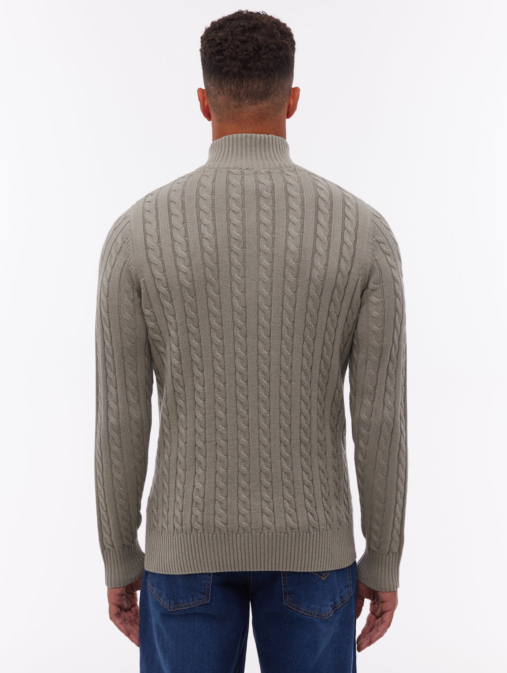 Rasola Green GR006 Knit 1/4 Zips Cable 7 Gauge Shot 3