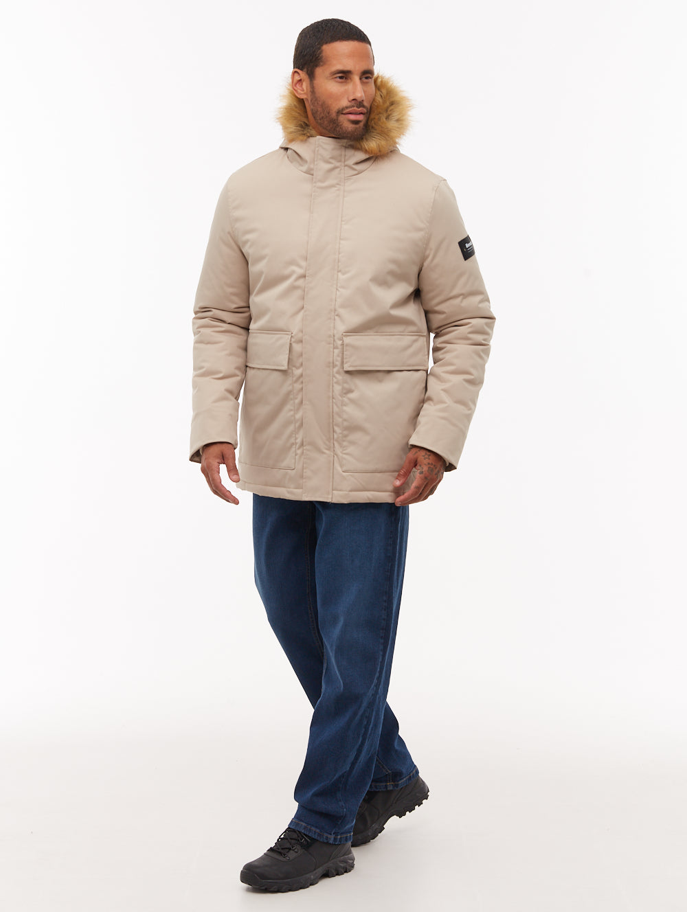 Jarryl Beige ST036 Outerwear Parkas Shot 3