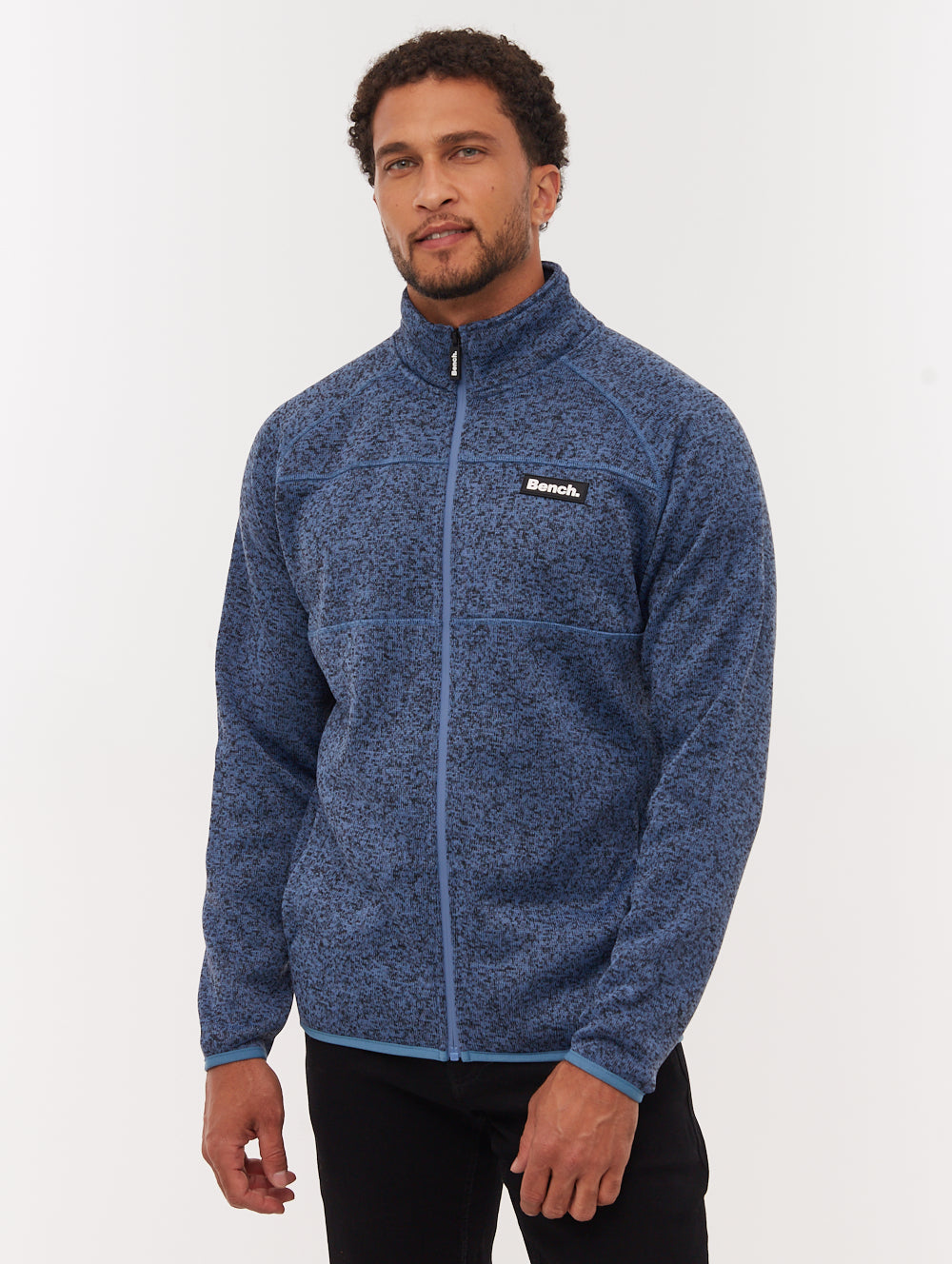 Middeo Fleece Funnel-Neck Zip-Up - Blue