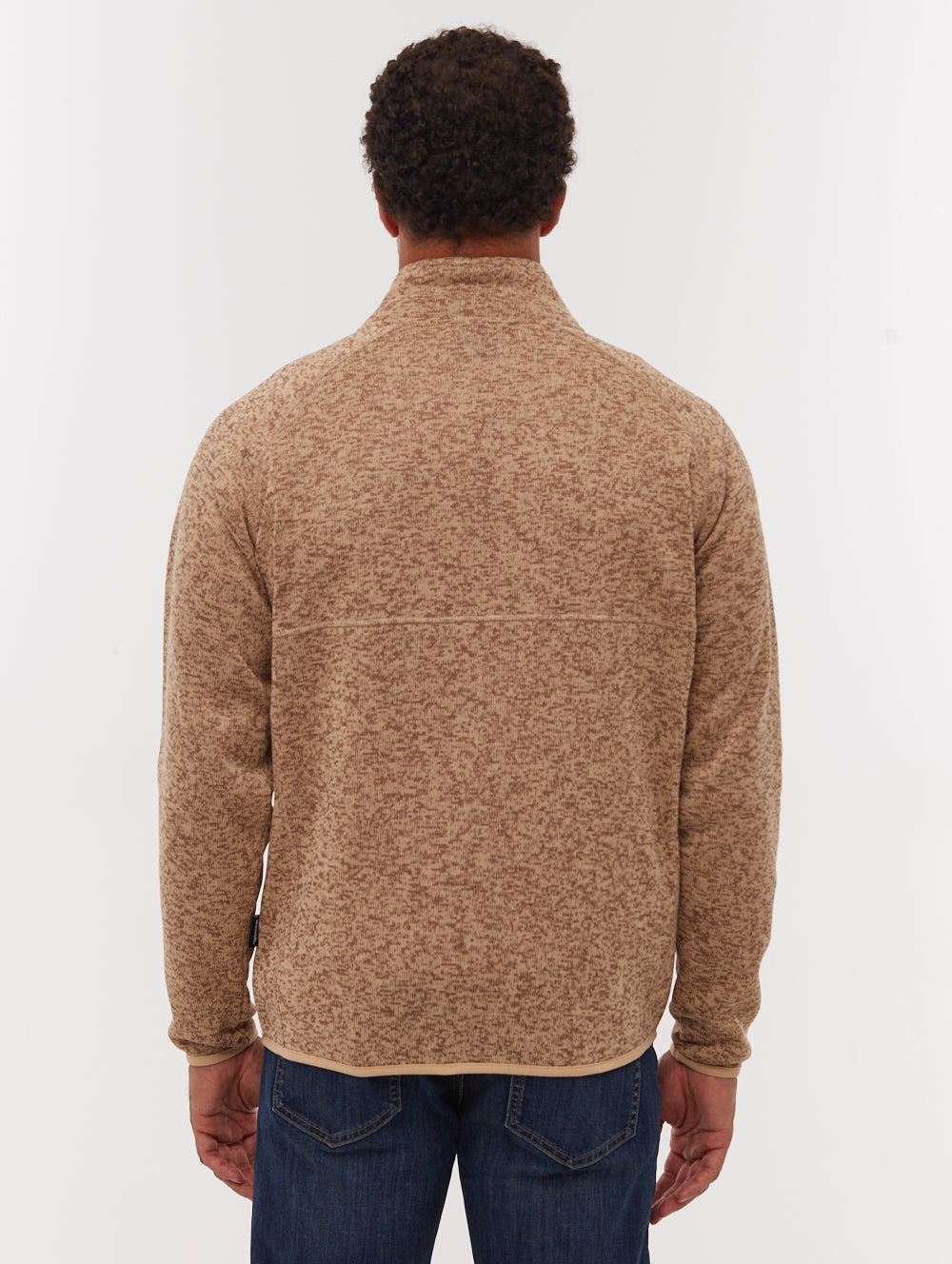 Middeo Fleece Funnel-Neck Zip-Up - Beige