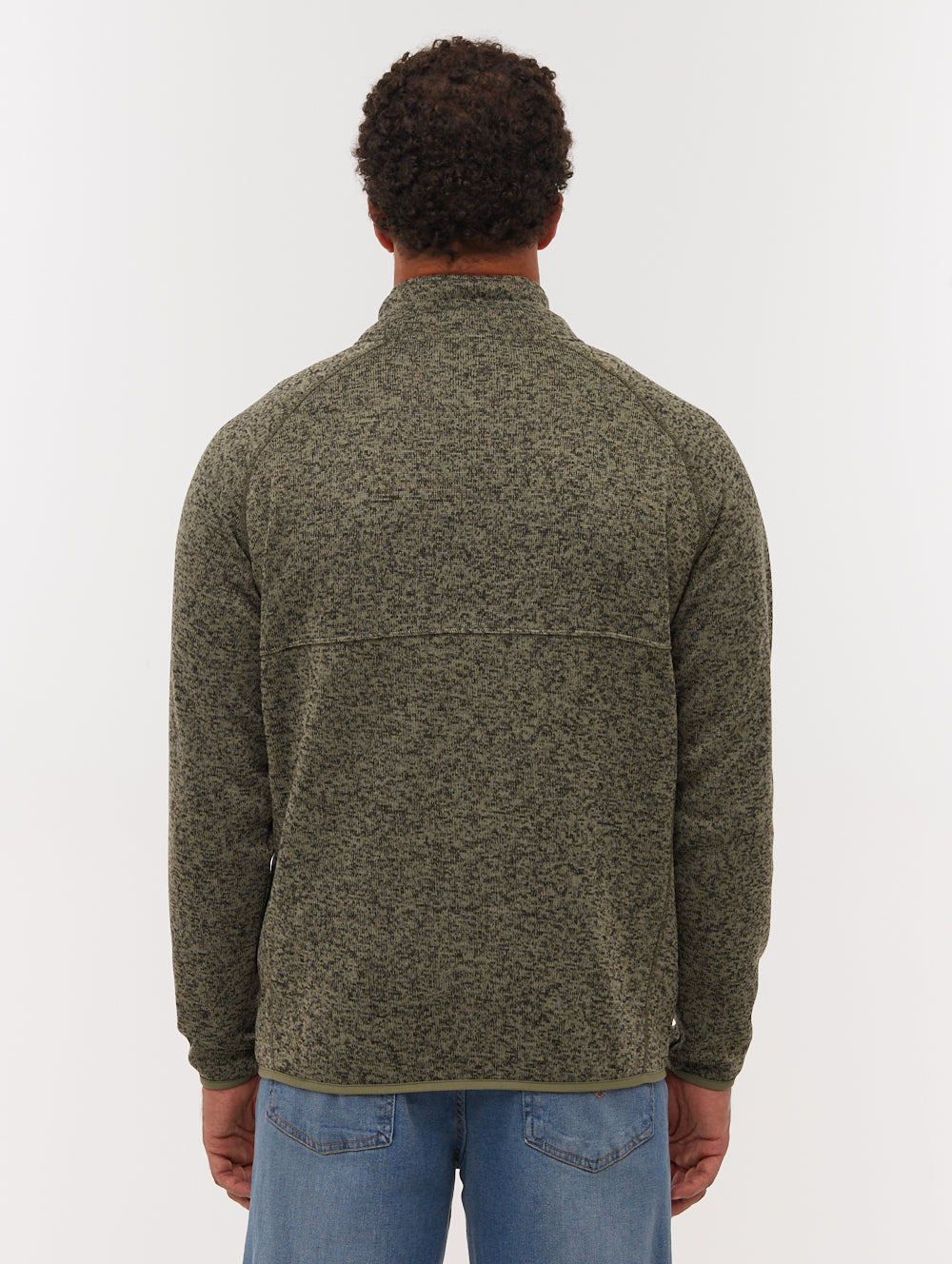 Middeo Fleece Funnel-Neck Zip-Up - Green