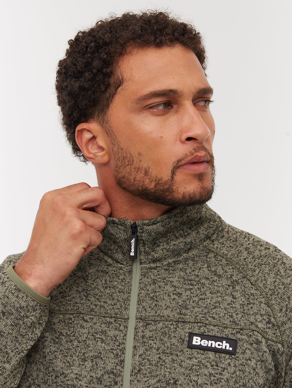 Middeo Fleece Funnel-Neck Zip-Up - Green
