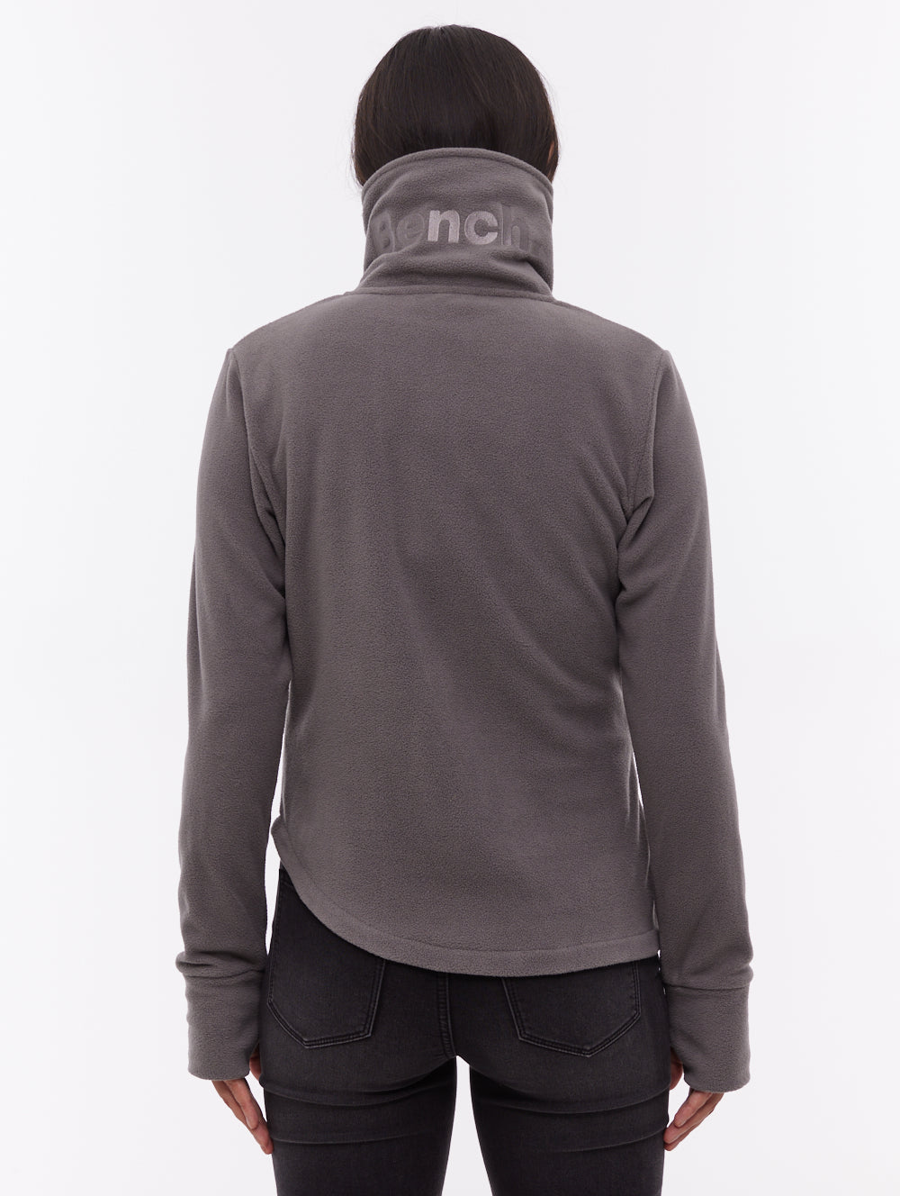 Symmy Asymmetric Zip-Up Funnel Neck - Grey