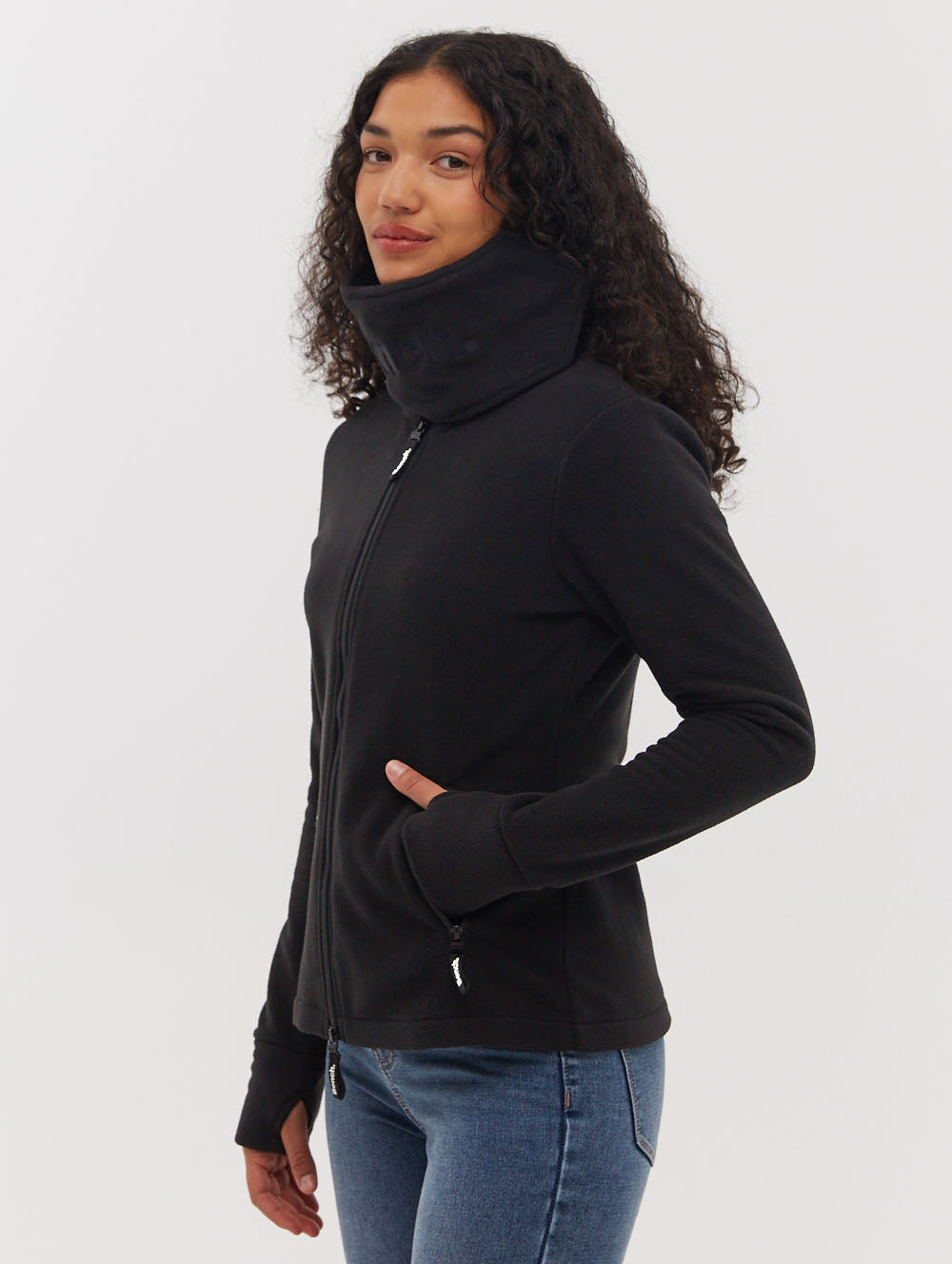 Funnel Microfleece Wrap Neck Zip-Up