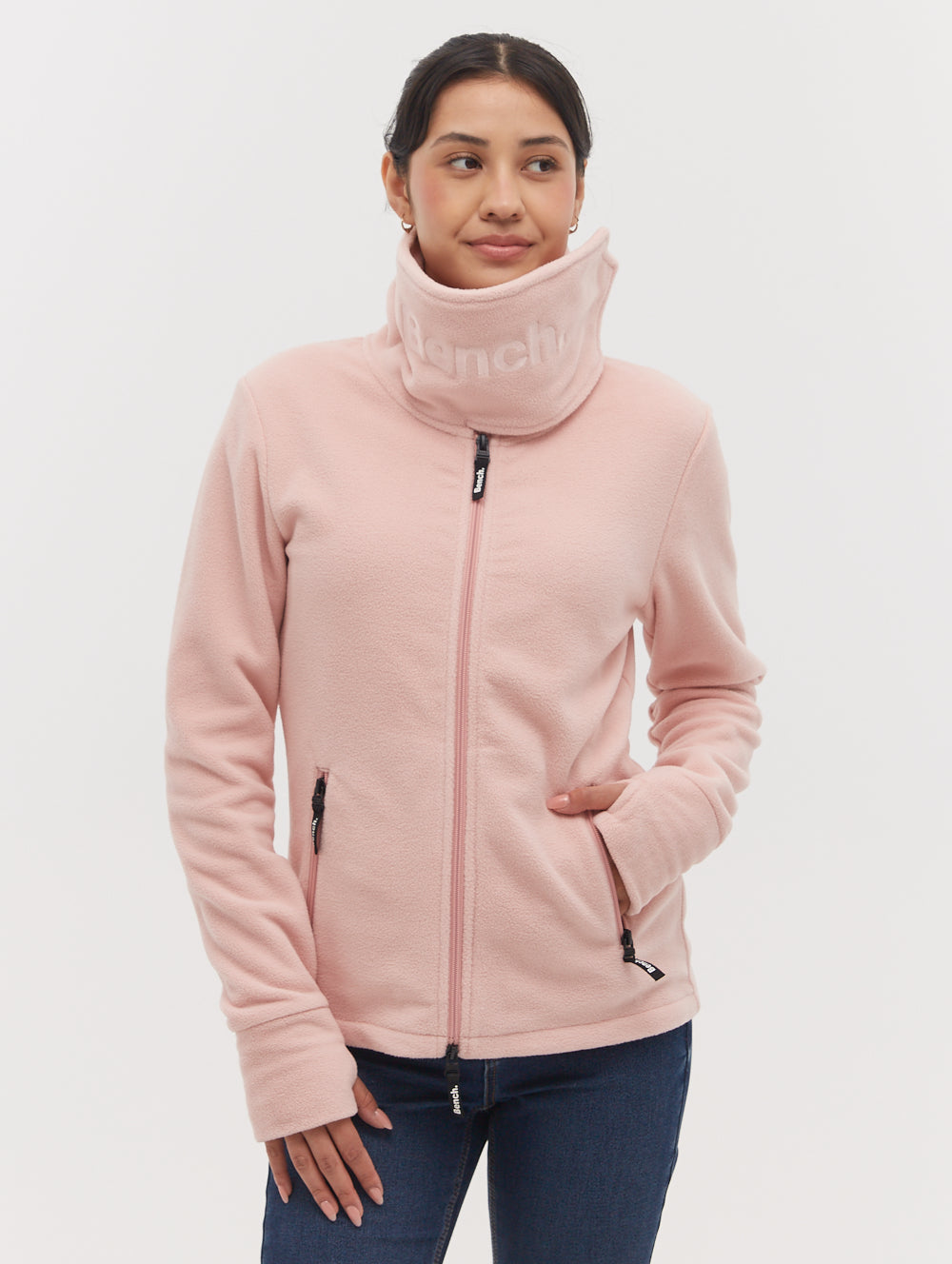 Funnel Microfleece Wrap Neck Zip-Up