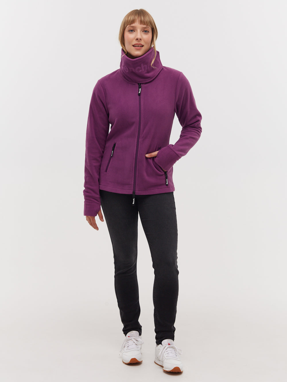 Funnel Microfleece Wrap Neck Zip-Up