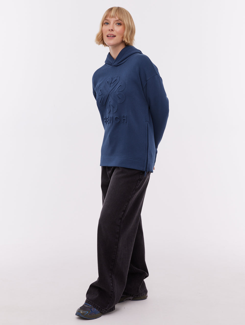 Rayra Deboss Hoodie - Blue