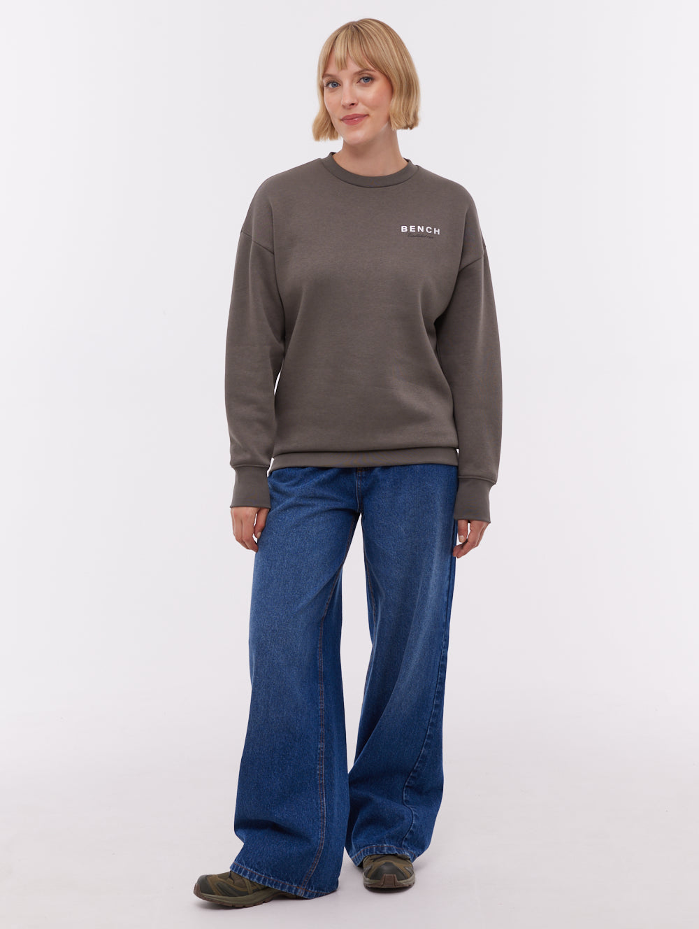 Gerna Back Print Crew Neck - Grey