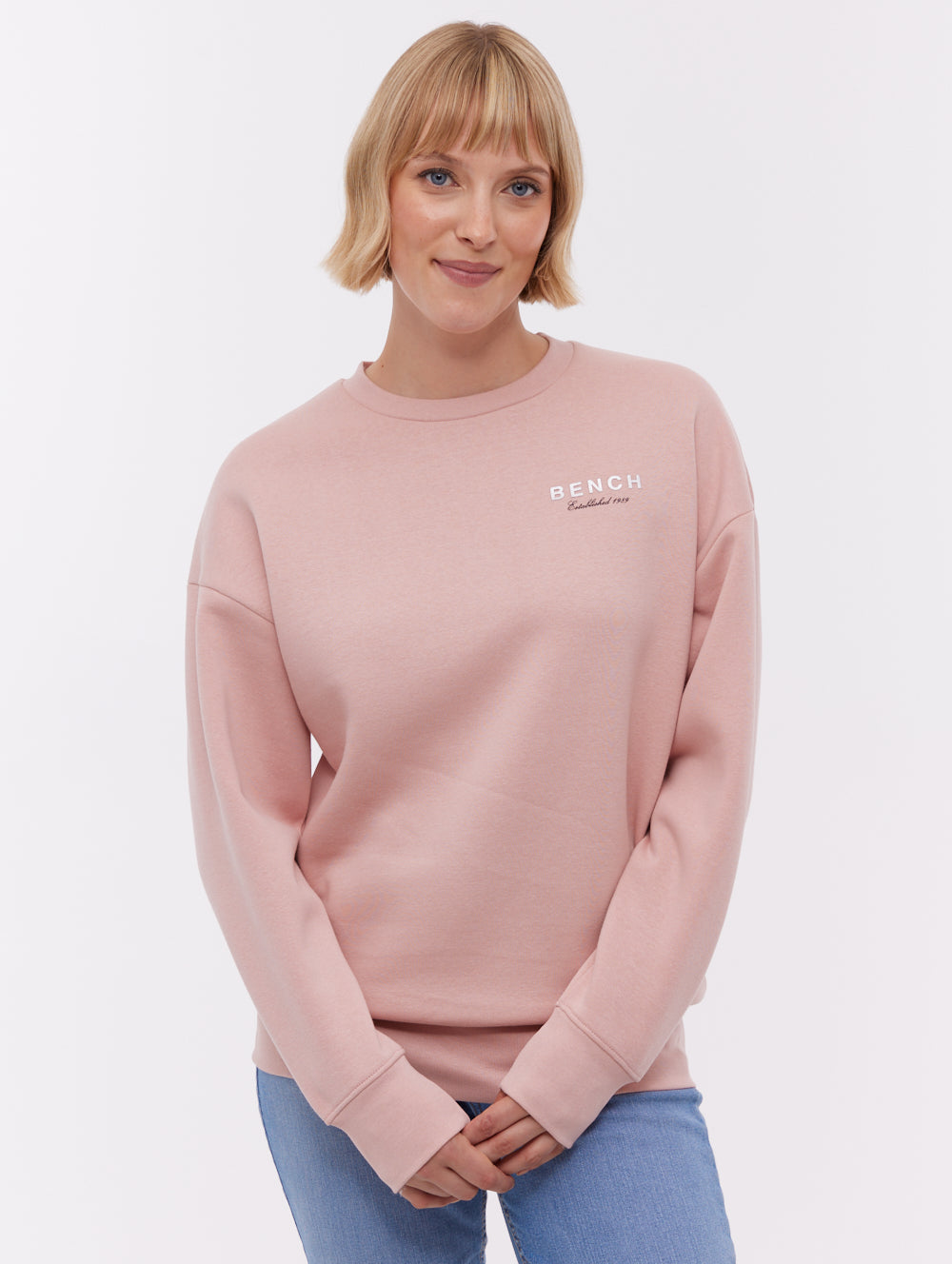 Gerna Back Print Crew Neck - Pink