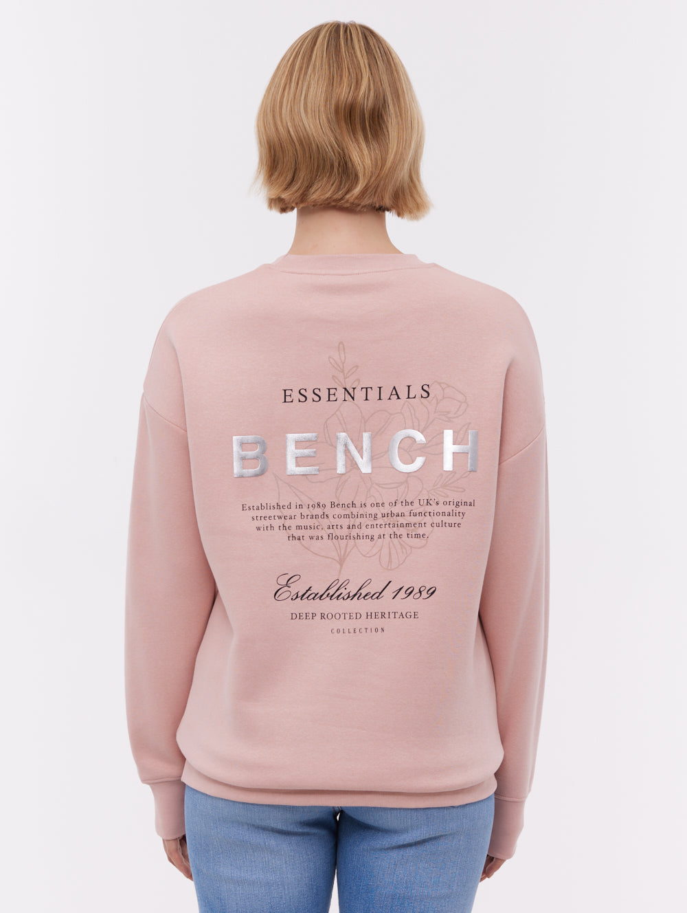 Gerna Back Print Crew Neck - Pink