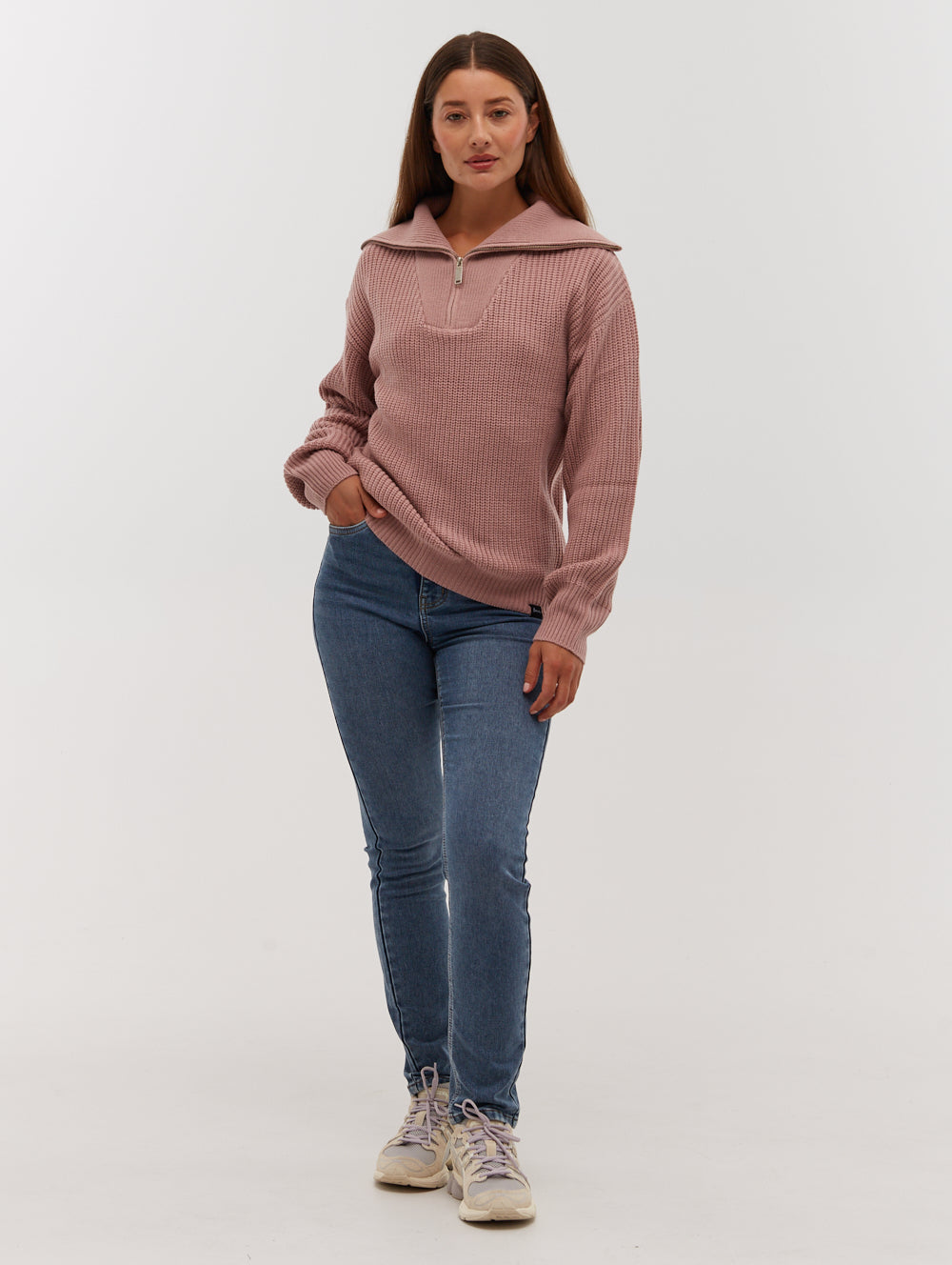 Thurynn Oversize Zippered Funnel Sweater