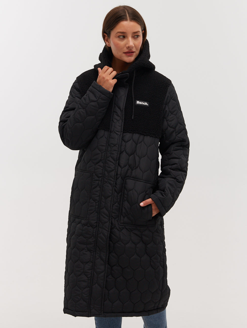 Lelah Honeycomb Quilted Longline Parka