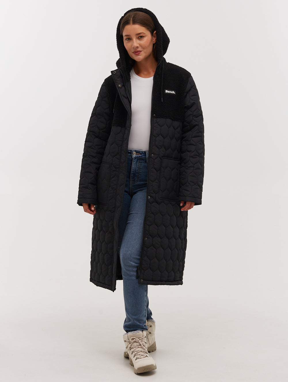 Lelah Honeycomb Quilted Longline Parka