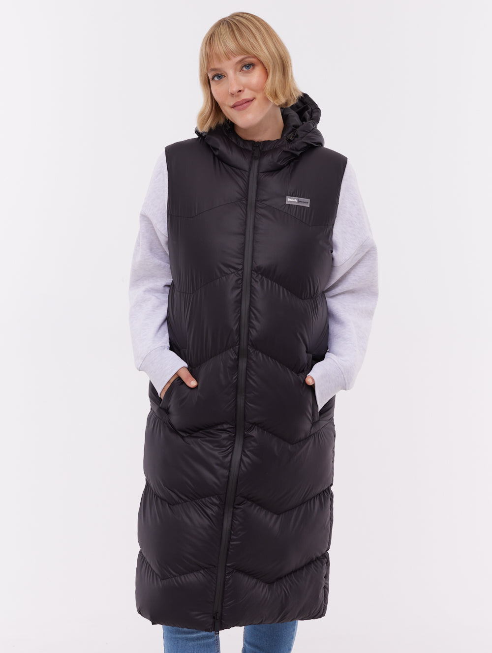 Saz Longline Hooded Vest - Black