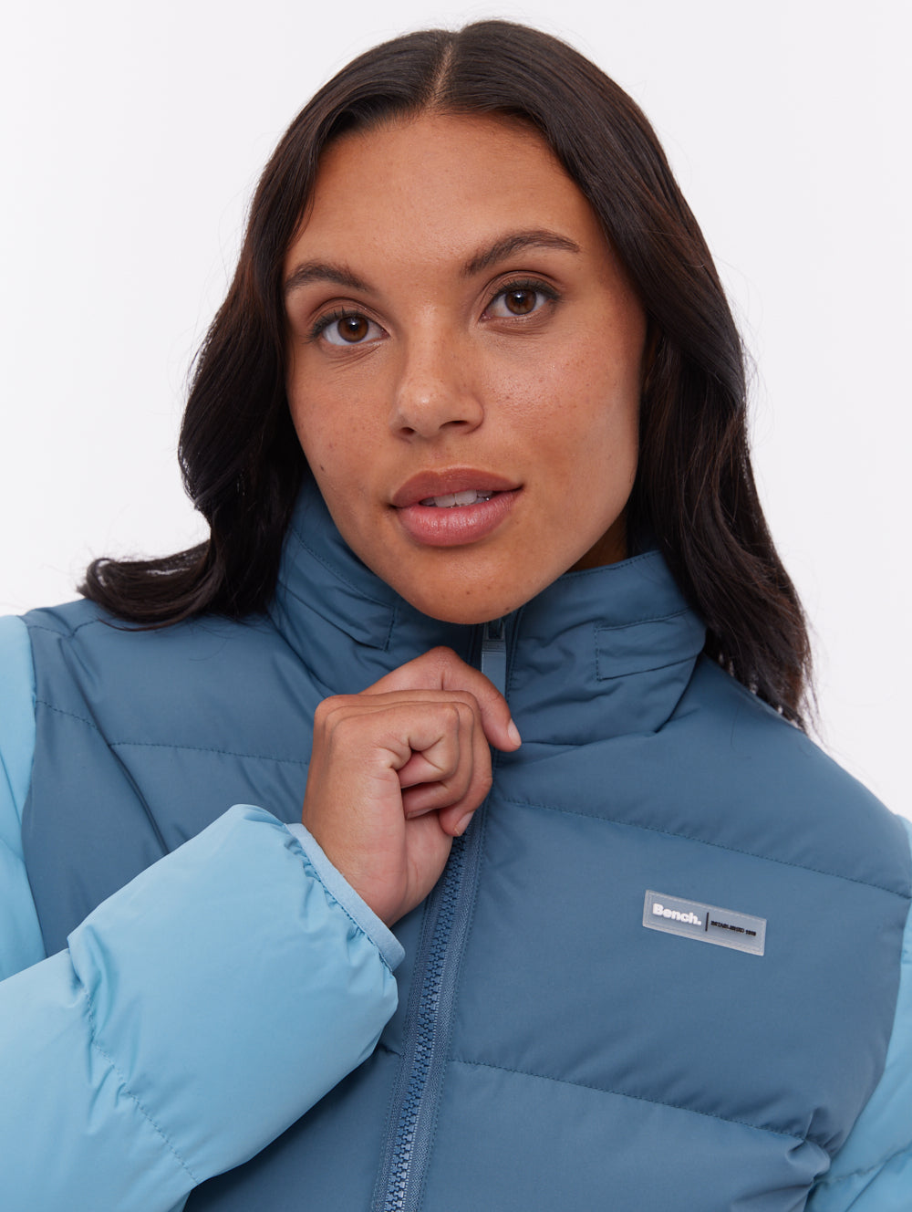 Jehn Two-Tone Puffer Jacket - Aqua