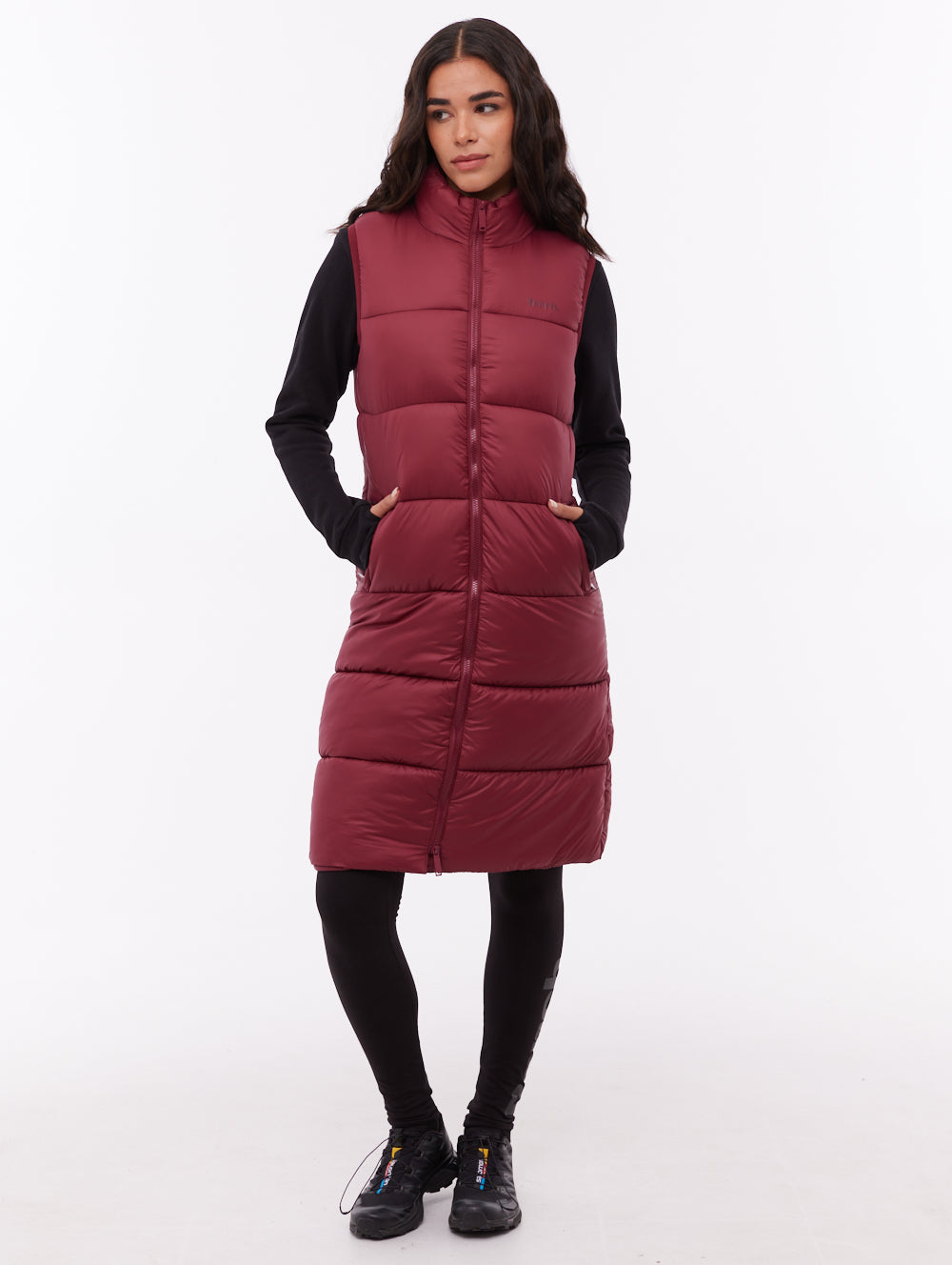 Matina Long Red BU028 Outerwear Vests Long Shot 2