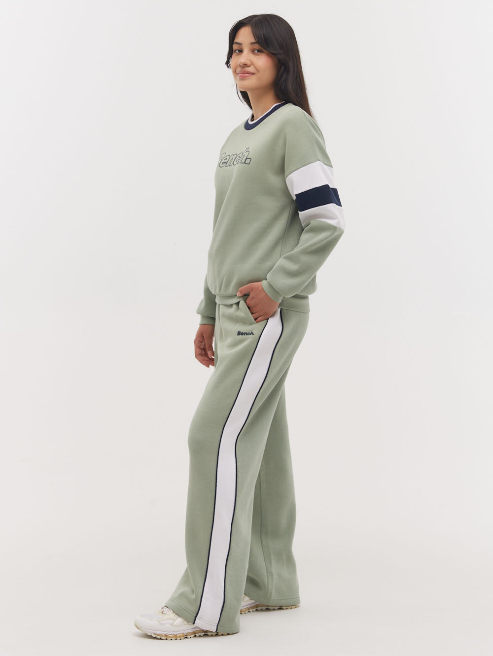 Elline Wide Leg Striped Joggers