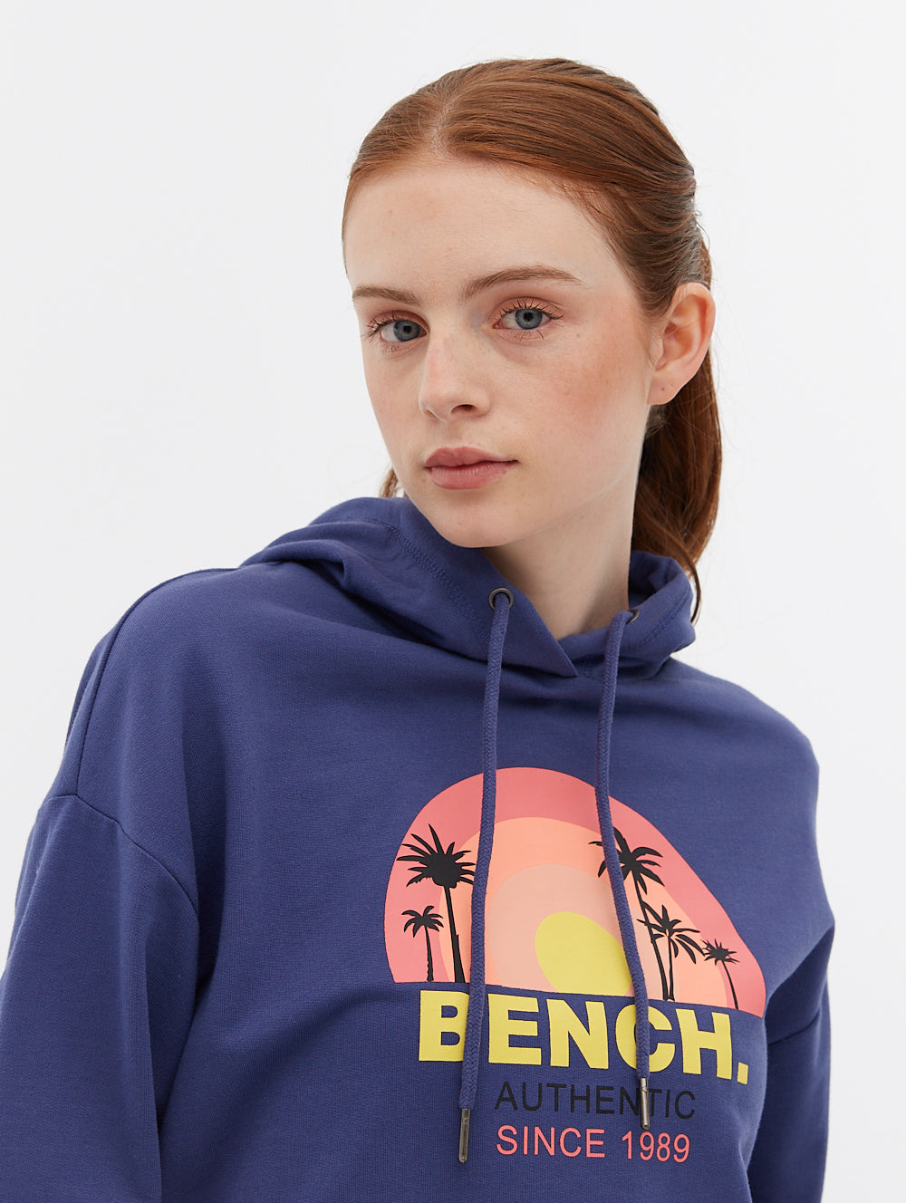 French Terry Cropped Graphic Hoodie