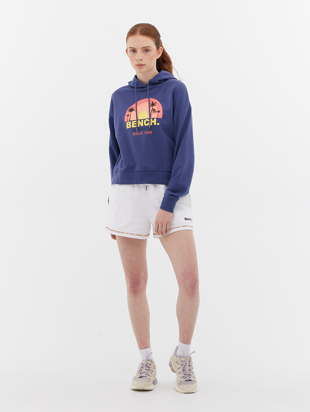 French Terry Cropped Graphic Hoodie