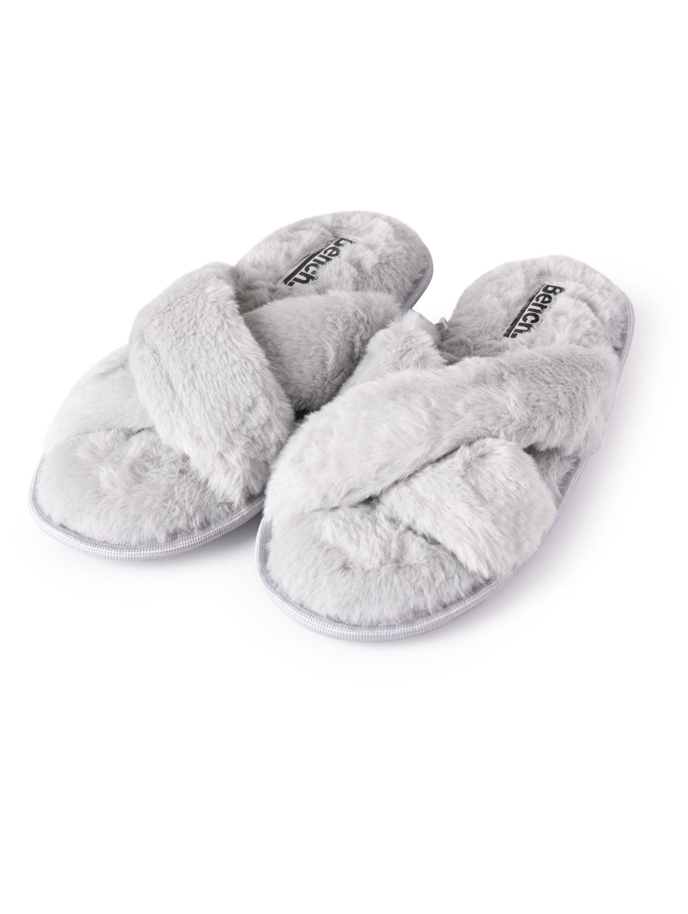 Women&#39;s Cross Strap Faux Fur Slipper