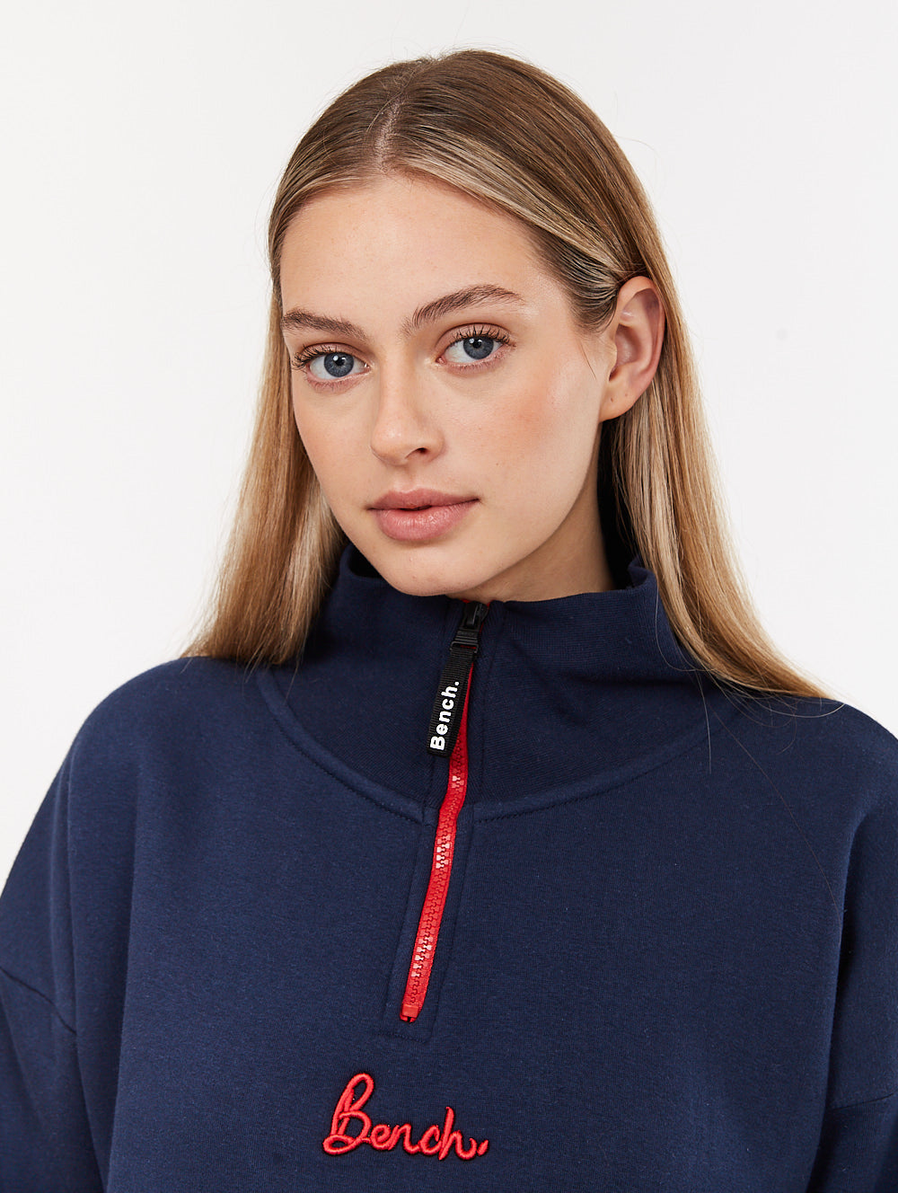 Rochelle Zip Mock Neck Crop Sweatshirt